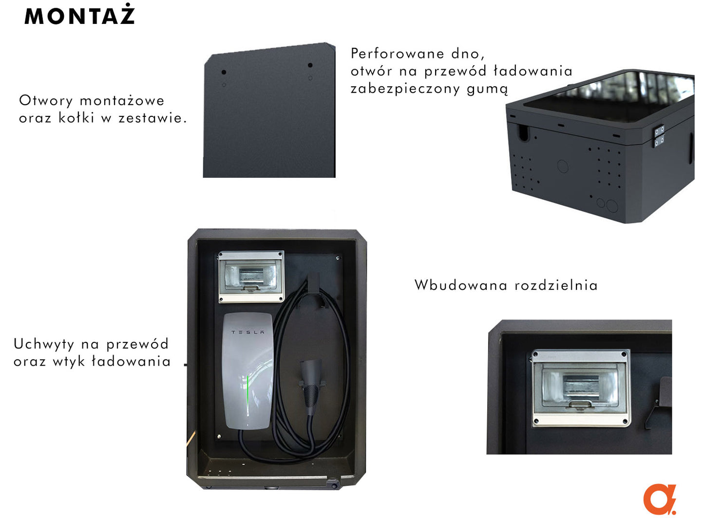 Metal Cabinet for EV Charger AMP-BOX with pole